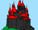 Disegno Castello medievale  pitturato su big