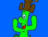 Disegno Cactus con il cappello  pitturato su Niccolo`