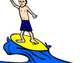 Disegno Surf pitturato su alessandro