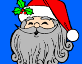 Disegno Faccione Babbo Natale  pitturato su shela