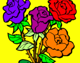 Disegno Mazzo di rose  pitturato su Gioia