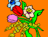 Disegno Mazzo di fiori pitturato su PRIMAVERA.