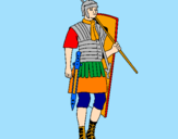 Disegno Soldato romano  pitturato su soldato romano di alberto