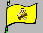 Disegno Bandiera dei pirati pitturato su lucaa