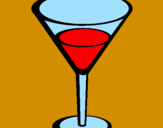 Disegno Cocktail pitturato su un bicchiere di brendi