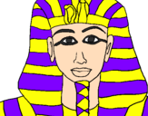Disegno Tutankamon pitturato su MARTINA
