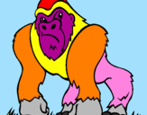 Disegno Gorilla pitturato su raoul