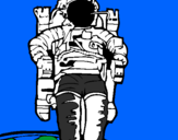 Disegno Astronauta  pitturato su rosita