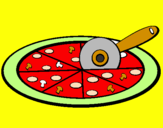 Disegno Pizza pitturato su Alessia