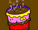 Disegno Torta di compleanno 2 pitturato su noemi