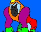Disegno Gorilla pitturato su chiara cerrato