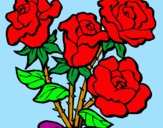 Disegno Mazzo di rose  pitturato su stefania pipitone