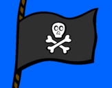 Disegno Bandiera dei pirati pitturato su vittorio