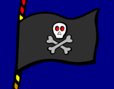 Disegno Bandiera dei pirati pitturato su nici