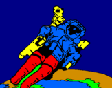 Disegno Astronauta nello spazio  pitturato su arianna