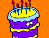 Disegno Torta di compleanno 2 pitturato su SIMONE M