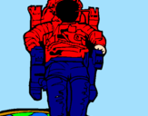 Disegno Astronauta  pitturato su arianna
