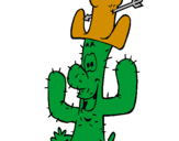 Disegno Cactus con il cappello  pitturato su emanuele