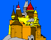 Disegno Castello medievale  pitturato su erica