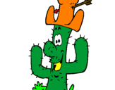 Disegno Cactus con il cappello  pitturato su EDUARDO  CUOMO