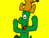 Disegno Cactus con il cappello  pitturato su MINKILLER