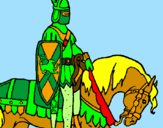 Disegno Cavaliere a cavallo pitturato su NV