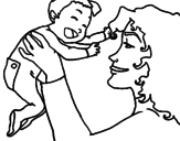 Disegno Madre e figlio pitturato su FFF