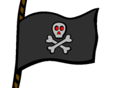 Disegno Bandiera dei pirati pitturato su nicola