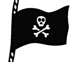 Disegno Bandiera dei pirati pitturato su Alberto