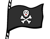 Disegno Bandiera dei pirati pitturato su gaia