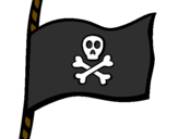 Disegno Bandiera dei pirati pitturato su rene