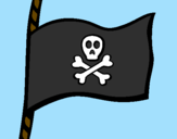 Disegno Bandiera dei pirati pitturato su EMILIO