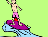 Disegno Surf pitturato su agostino