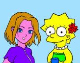 Disegno Sakura e Lisa pitturato su anna2