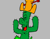Disegno Cactus con il cappello  pitturato su federico