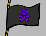 Disegno Bandiera dei pirati pitturato su sara