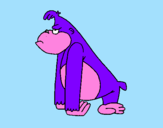Disegno Scimmietta arrabbiata  pitturato su scimmia arr