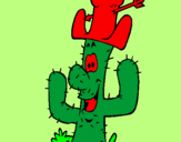 Disegno Cactus con il cappello  pitturato su SARA