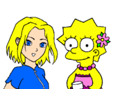 Disegno Sakura e Lisa pitturato su selena