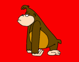 Disegno Scimmietta arrabbiata  pitturato su stefano