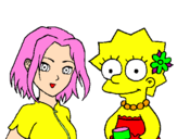 Disegno Sakura e Lisa pitturato su giada