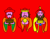 Disegno I Re Magi 4 pitturato su carmelo