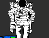 Disegno Astronauta  pitturato su andrea t