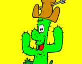 Disegno Cactus con il cappello  pitturato su RICCARDO