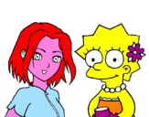 Disegno Sakura e Lisa pitturato su nicole
