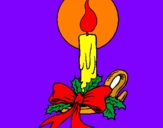 Disegno Candela di Natale pitturato su NINì