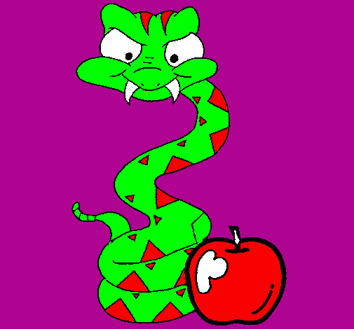Serpente con la mela 