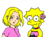 Disegno Sakura e Lisa pitturato su Emy