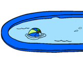 Disegno Palla in piscina pitturato su gioele