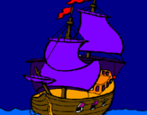Disegno Barca  pitturato su SOFIA DA CODOGNO